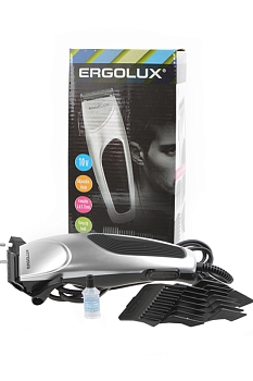 Машинка ERGOLUX ELX-HC03-C42 для стрижки волос, серебристый с черным