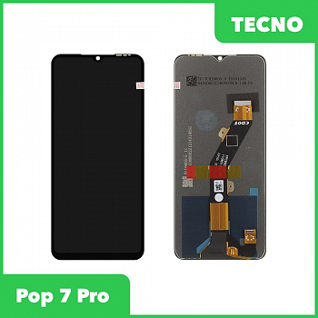 LCD дисплей для Tecno Pop 7 Pro с тачскрином (черный) 100% оригинал