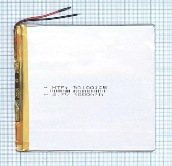 Аккумуляторная батарея Li-Pol (3x100x105мм), 2pin, 3.7В, 4000мАч